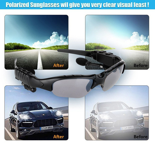 Smart Earphone Bluetooth Sunglasses, With Mic