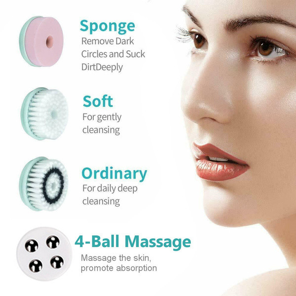 Cleansing Brush 4 in 1 Facial  Deep Clean, Blackhead Remover,