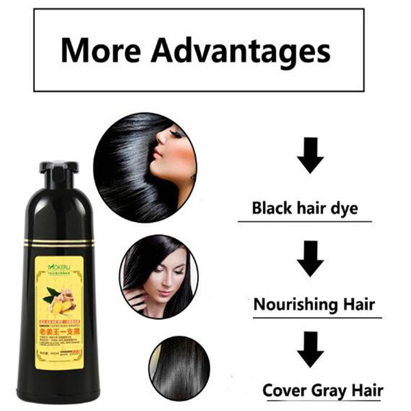 Mokeru Natural Ginger 5 Minutes Fast Hair Dye Shampoo Organic Hair Dye-Buy 1 Get 1 Free