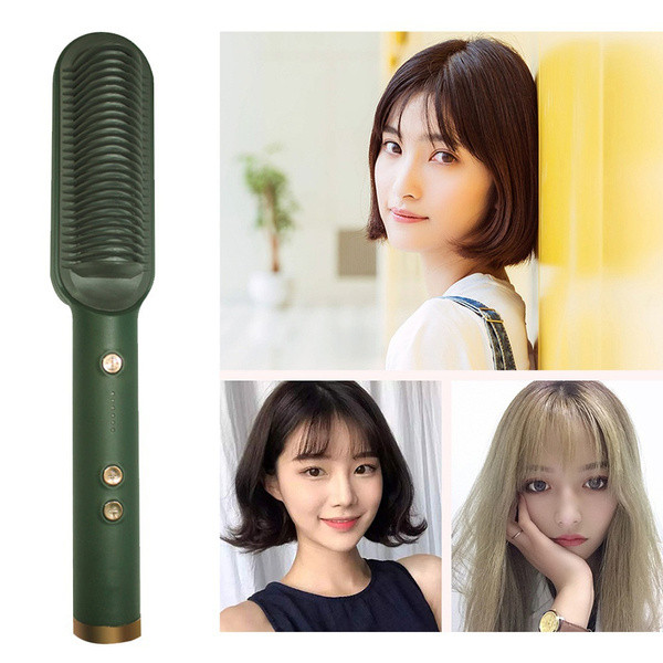 Professional Hair Straightener Brush Ceramic Electric Hair Straightener Beard Brush Fast Heating Curler Hair Straightener Comb Styler