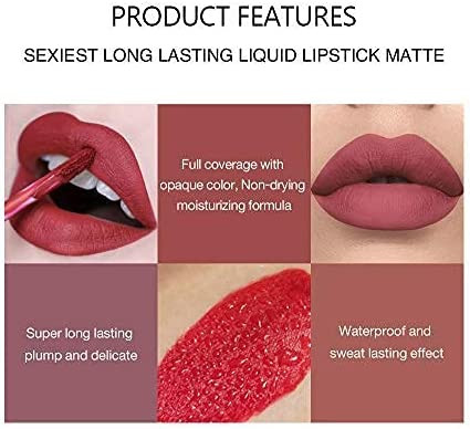 6Pcs Matte Liquid Lipstick Makeup Set