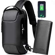 ZYING Anti theft Crossbody Sling bag,Shoulder Backpack,Lightweight Chest Daypack with USB Charging Port,Fit for 9.7'' ipad