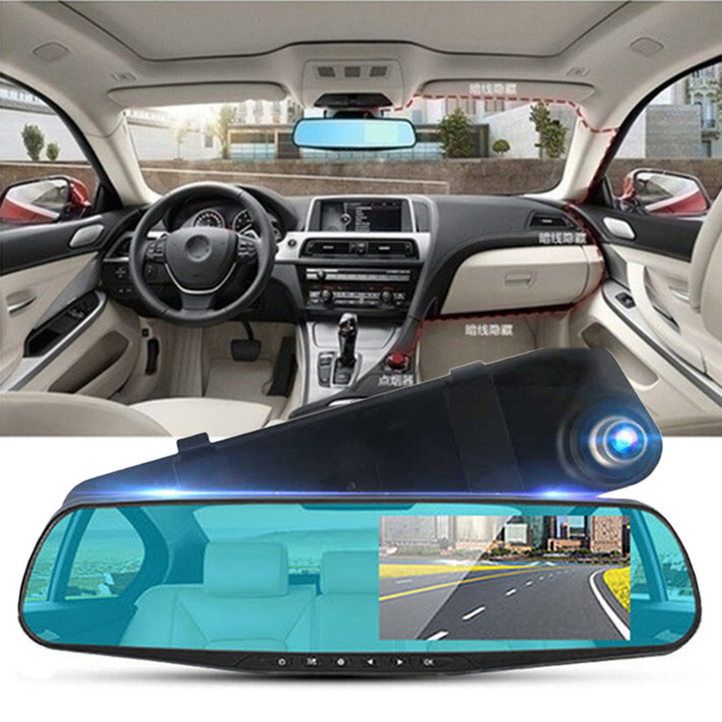 Car DVR Rearview Mirror Driving Video Recorder Dual Lens Dash Camera 1080P IPS Front and Rear Camera Dash Cam