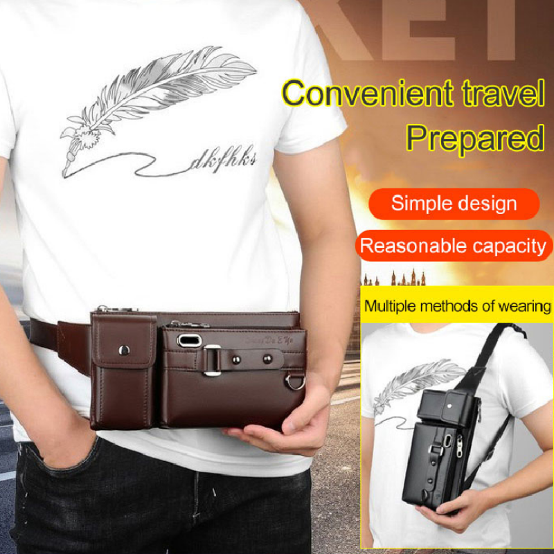 Men Leather Chest Bag