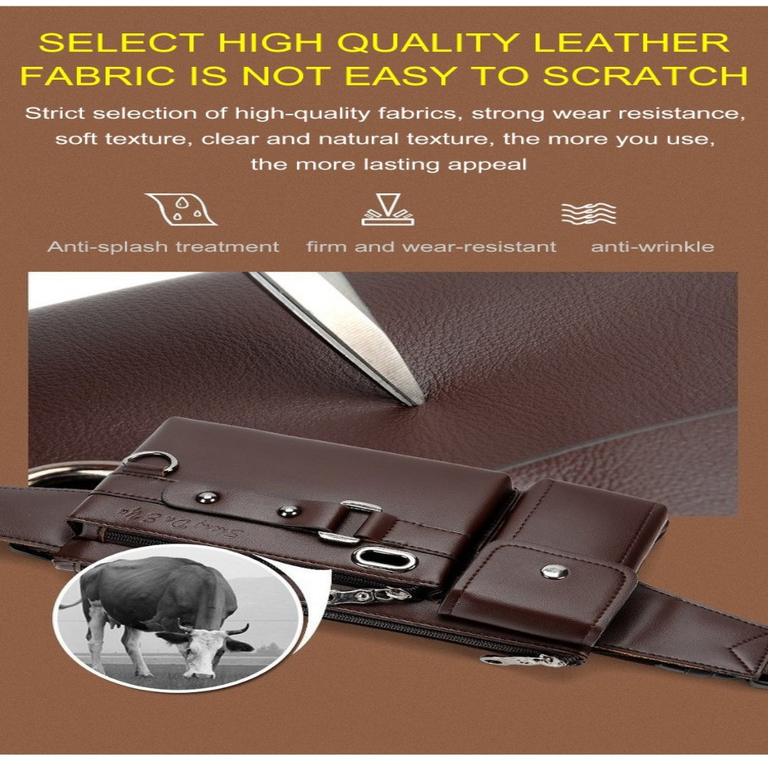 Men Leather Chest Bag