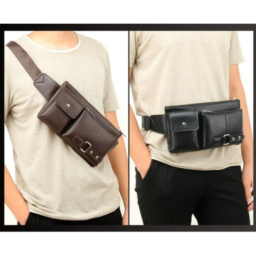 Men Leather Chest Bag